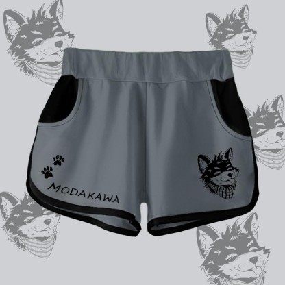 MODAKAWA Gradient Tongue-Out Koda Graphic Shorts - Dark Grey - 5XL - image 5