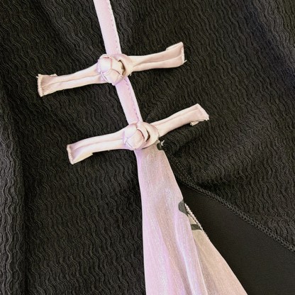 Vintage Schnalle Aushöhlen Top Buchstaben Print Hosenrock - image 7