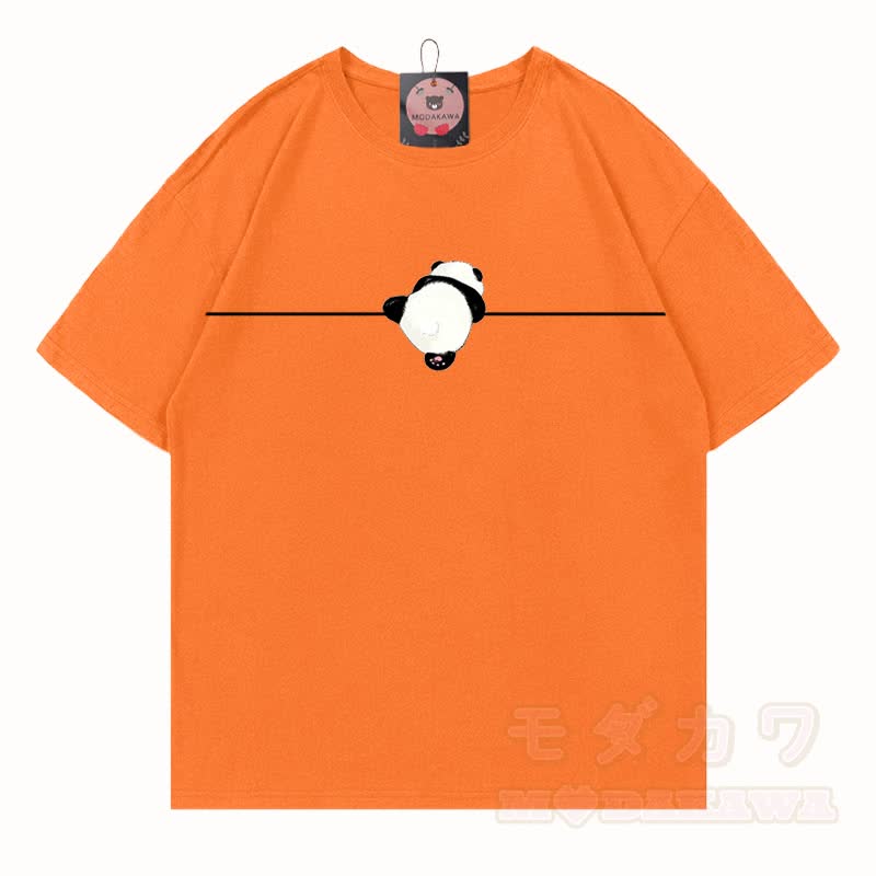 MODAKAWA Panda Grafik T-Shirt aus 100 % Baumwolle - Orange - 5XL - image 16