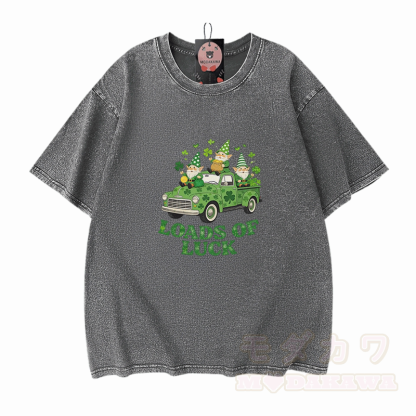 Viel Glück! Auto-T-Shirt mit St. Pakrit-Motiv, Vintage-Waschung, 100 % Baumwolle - Grau - 5XL - image 9