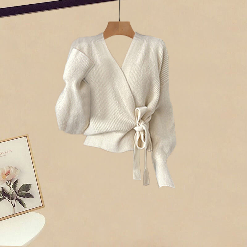 Strickjacke mit Schnürung, Taschenrock, passendes Outfit - Cardigan - 3XL - image 3