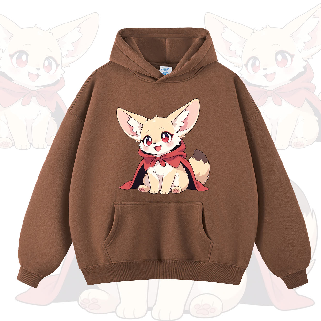 MODAKAWA Hoodie mit niedlichem Fuchs-Print - Braun - 2XL - image 12