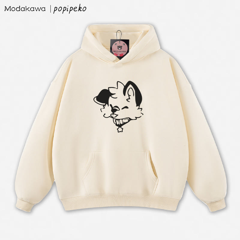 MODAKAWA X popipeko Lockerer Hoodie mit Welpen-Print - Apricot - 5XL - image 4