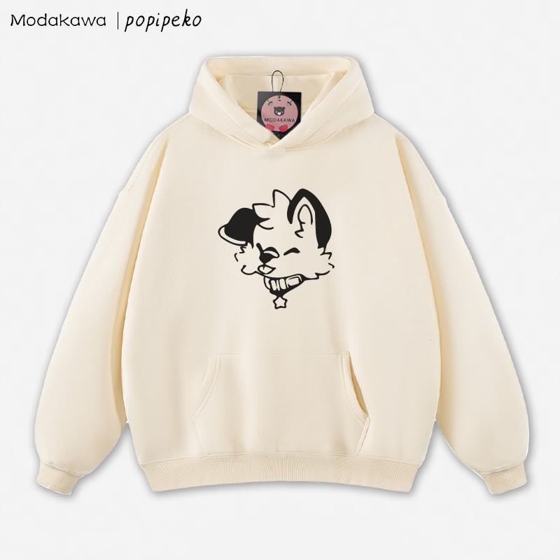 MODAKAWA X popipeko Lockerer Hoodie mit Welpen-Print - Apricot - 5XL - image 4