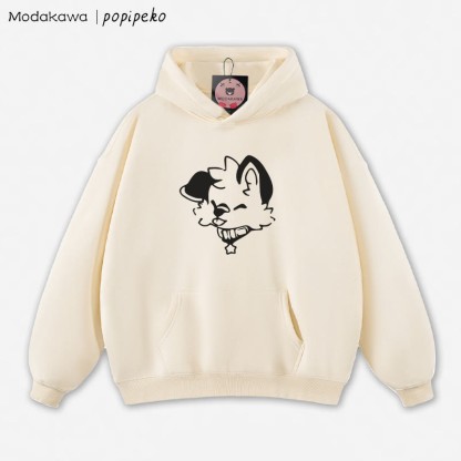 MODAKAWA X popipeko Lockerer Hoodie mit Welpen-Print - Apricot - 5XL - image 4