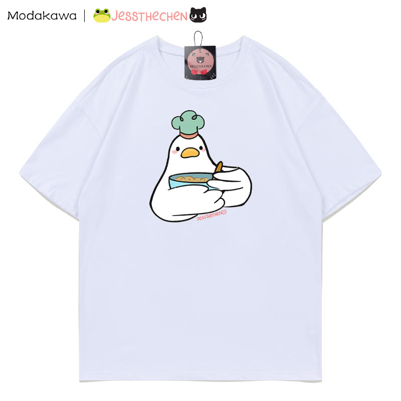 MODAKAWA X jessthechen Duck Chef Grafik-T-Shirt - White - 5XL - image 4