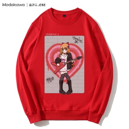 MODAKAWA X airii.exe CHEMICAL Sweatshirt mit Rundhalsausschnitt und Buchstabendruck „Gitarrenmädchen“ - Red - 5XL - image 3