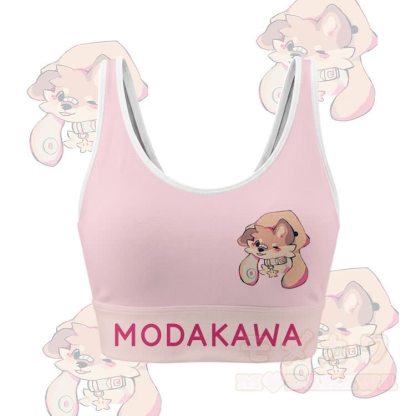 MODAKAWA X popipeko Puppy Graphic Crop Tank Tank Sport Top Shorts Bikini Matching Outfit - Rosa Top - 5XL - image 5