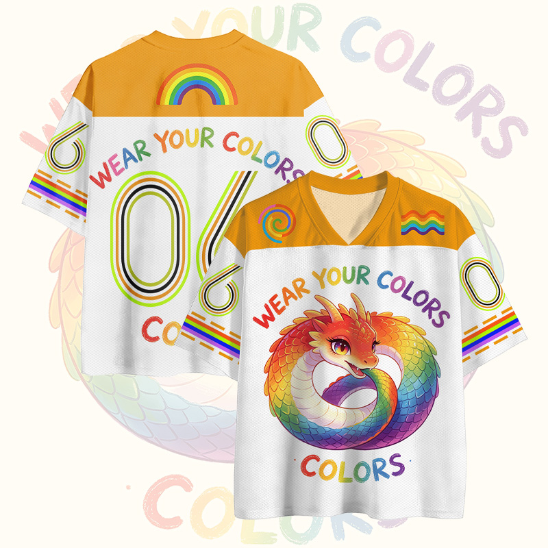 Zeig deine Farben! Regenbogen-Drachen-Nummerngrafik Vintage-Mesh-Jersey-T-Shirt - Yellow - 4XL - image 2