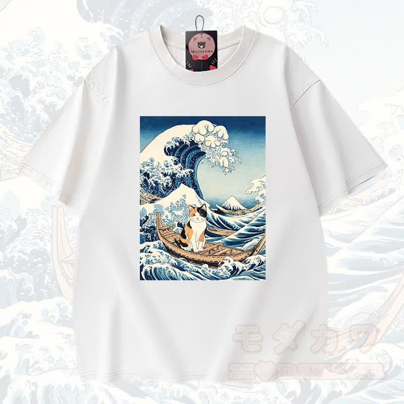 MODAKAWA Anime Grafik Vintage gewaschenes T-Shirt aus 100% Baumwolle - Weiß - 3XL - image 4