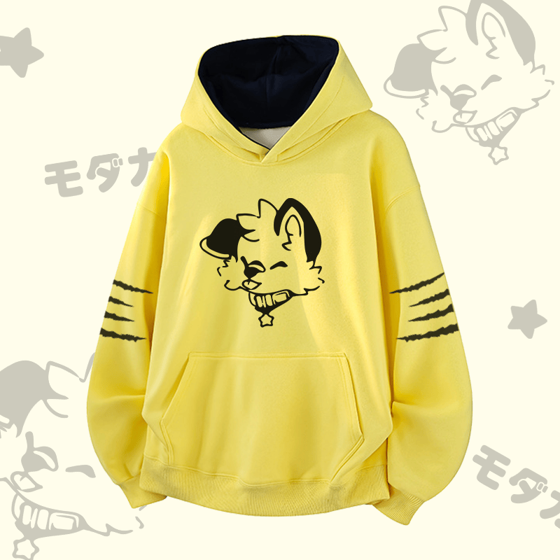 MODAKAWA X popipeko Joyful Puppy Graphic Contrast Lining Pullover - Yellow - 3XL - image 3
