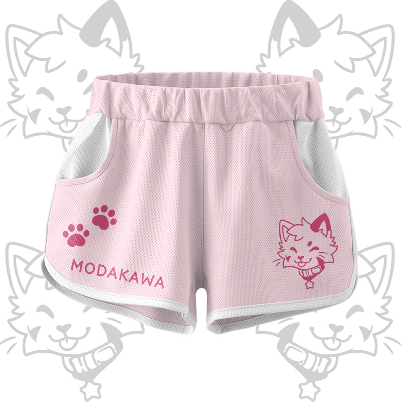 Kitty Graphic Crop Tank Sport Top Shorts Bikini Modakawa Matching Outfit - Pink Shorts - 5XL - image 10