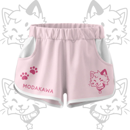 Kitty Graphic Crop Tank Sport Top Shorts Bikini Modakawa Matching Outfit - Pink Shorts - 5XL - image 10