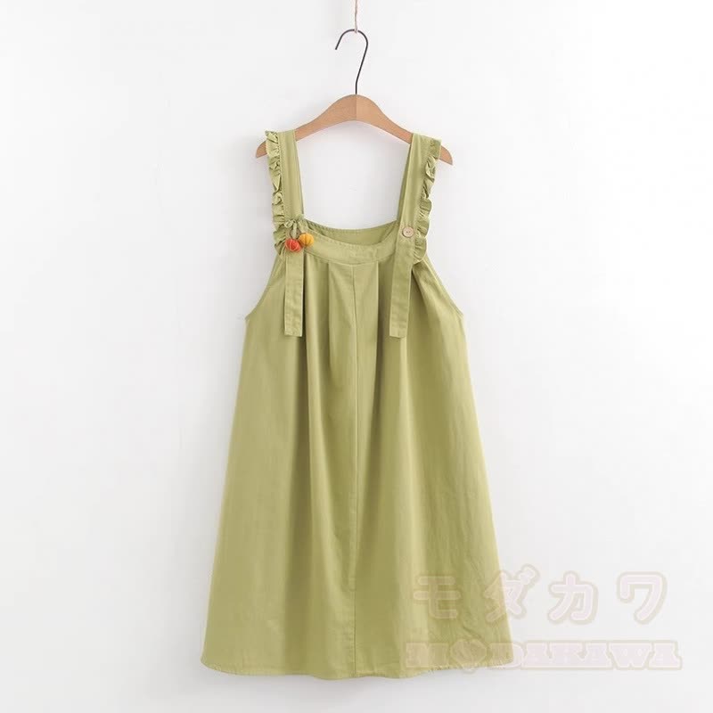 College-Stil Kurzarm-Hemdkleid mit Trägern, zweiteiliges Set - Grünes Kleid - XL - image 16