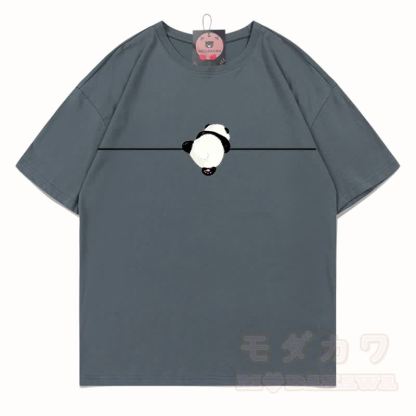 MODAKAWA Panda Grafik T-Shirt aus 100 % Baumwolle - Grau - 5XL - image 15