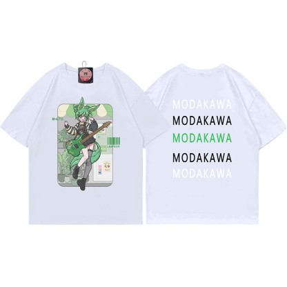 MODAKAWA X airii.exe T-Shirt mit Buchstabendruck „Gitarrenmädchen“ aus 100 % Baumwolle - White - 5XL - image 5