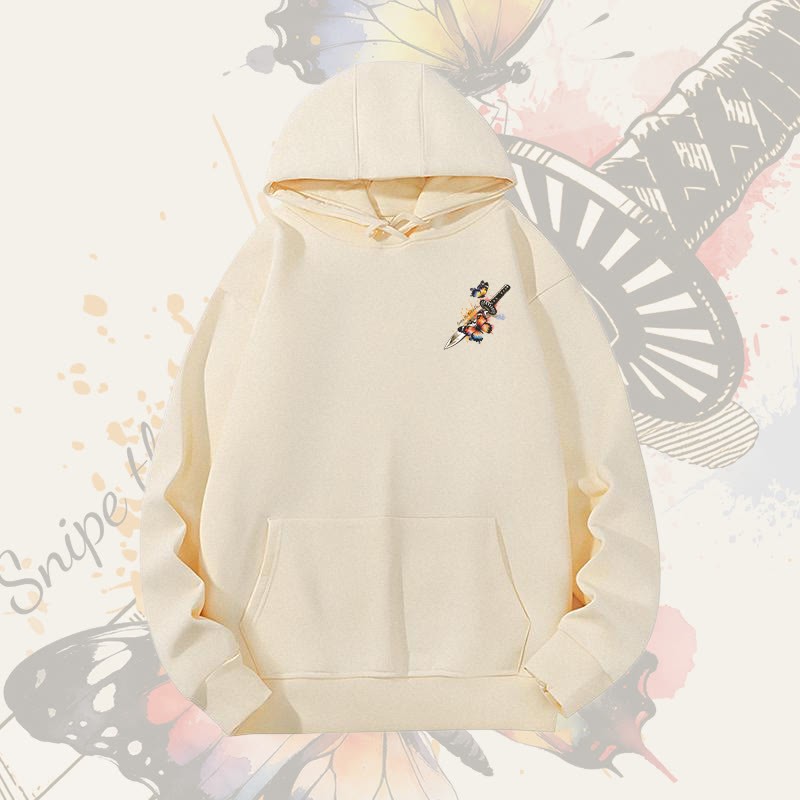 MODAKAWA Schmetterlingsschwert-Grafik-Hoodie (schwer) - Apricot - 2XL - image 6
