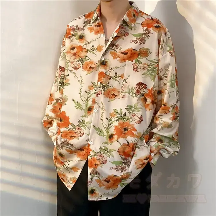 Herren-Langarmhemd mit Vintage-Print und Knopfleiste - Mehrfarbige KI - 3XL - image 36