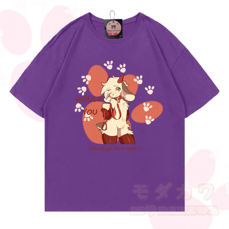 MODAKAWA X zarckets Goat Graphic 100% Baumwoll-T-Shirt - Lila - 5XL - image 19