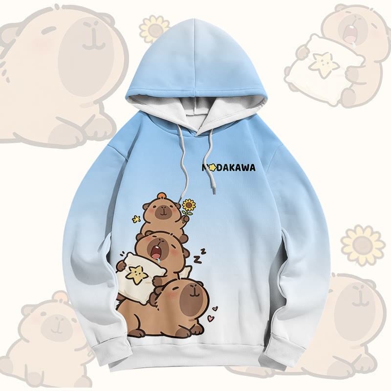 Capybara Stack Graphic Modakawa Pullover Hoodie - image 6