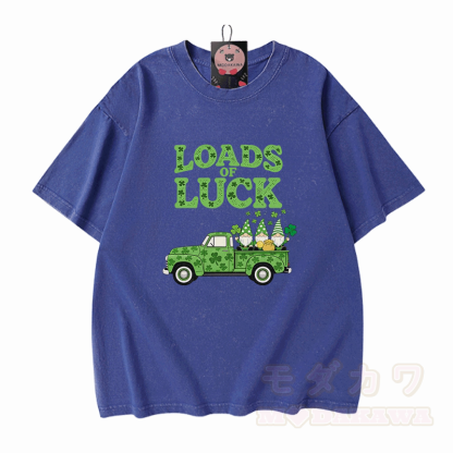 VIELE GLÜCK! Modakawa Vintage-T-Shirt aus 100 % Baumwolle mit Grafik zum St. Pakrit-Tag - Blau - 5XL - image 4