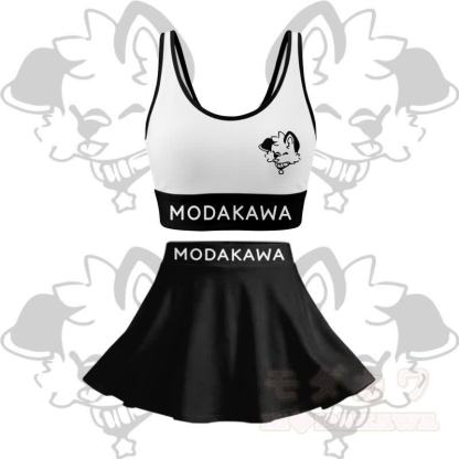 MODAKAWA X popipeko Puppy Graphic Modakawa Crop Tank Sport Top Skirt Matching Outfit - Weißes Set - 2XL - image 13