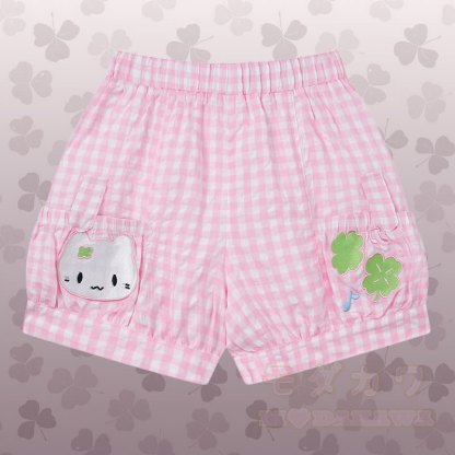 Polka Dot Cat Graphic Top Kitty Gingham Shorts Modakawa Matching Outfit - Pinke Shorts - L - image 8