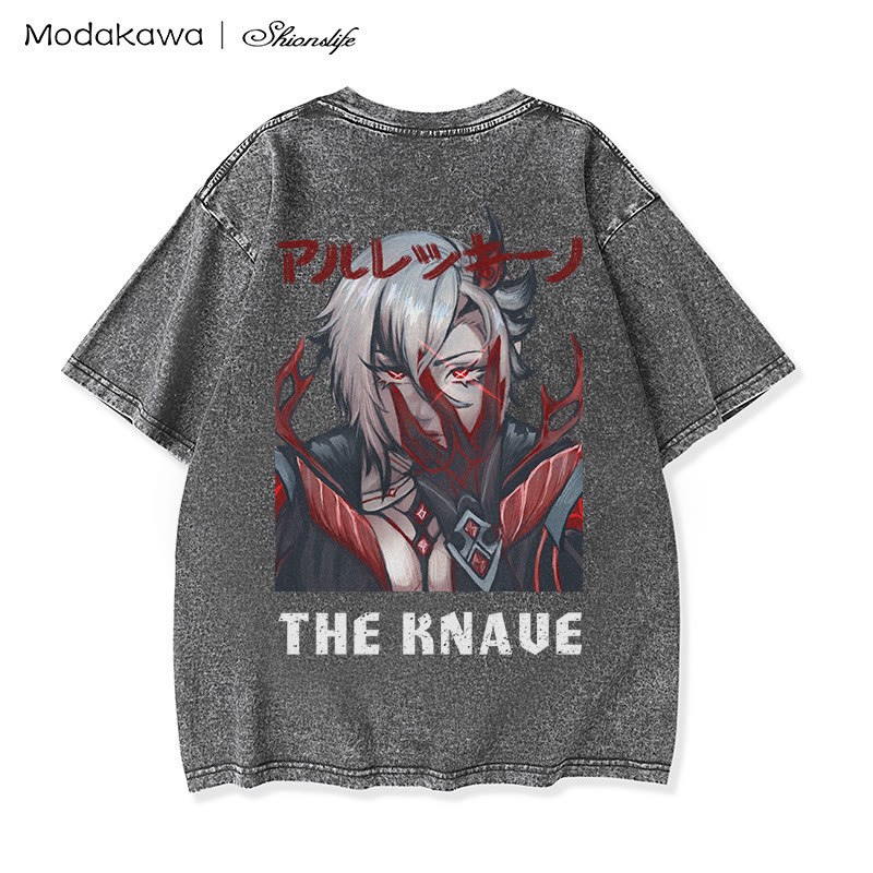 MODAKAWA X Shionslife – The Knave – Gewaschenes T-Shirt aus 100 % Baumwolle - Grey - 5XL - image 5