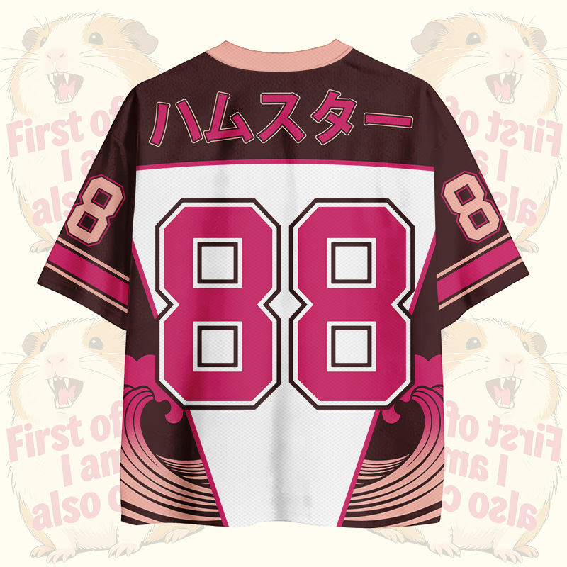 Zunächst einmal bin ich auch süß! Hamster-Nummer-Grafik Modakawa Vintage Mesh Jersey T-Shirt - image 2