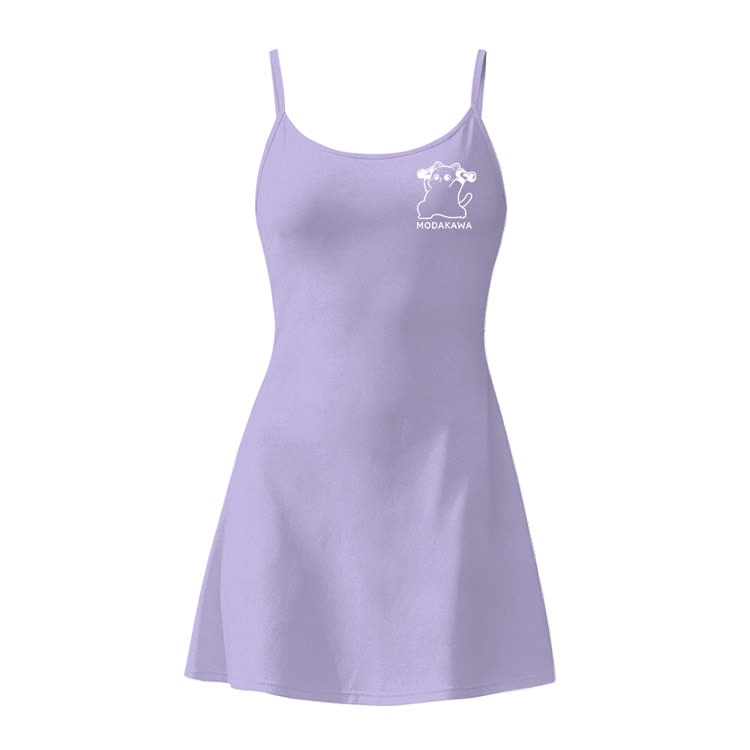 Minimalistisches Modakawa-Trainingskleid mit Farbverlauf und versteckten Taschen für Tennis-Shorts mit Katzenmotiv und Farbverlauf - Purple - 2XL - image 5