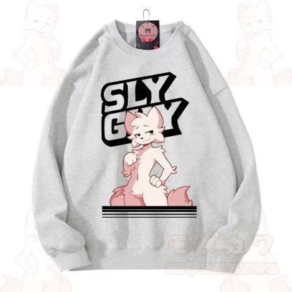 MODAKAWA X zarckets SLY GUY Unisex-Sweatshirt mit niedlichem Fuchs-Motiv - Grau - 3XL - image 10