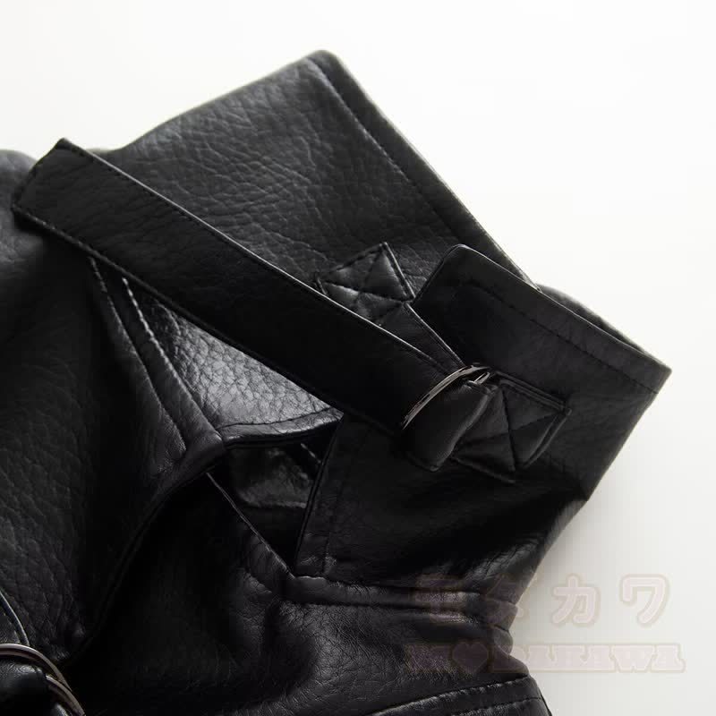 Vintage-Jacke aus Kunstleder mit Stehkragen und Reißverschluss, kurz geschnitten - image 9