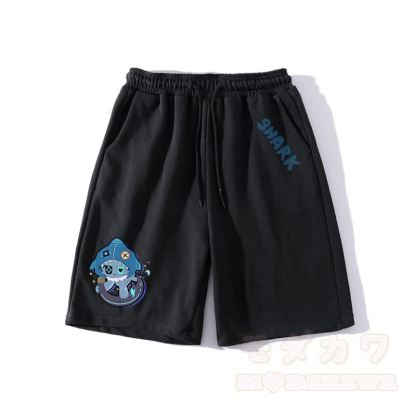 Verspielte Shorts mit Hai-Grafik und dunkler Ästhetik - Schwarz - 5XL - image 4