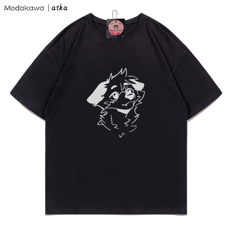 MODAKAWA X atka Anticipating Fox Grafik-T-Shirt - Black - 5XL - image 4