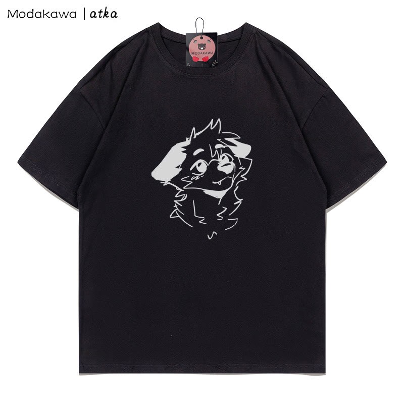 MODAKAWA X atka Anticipating Fox Grafik-T-Shirt - Black - 5XL - image 4