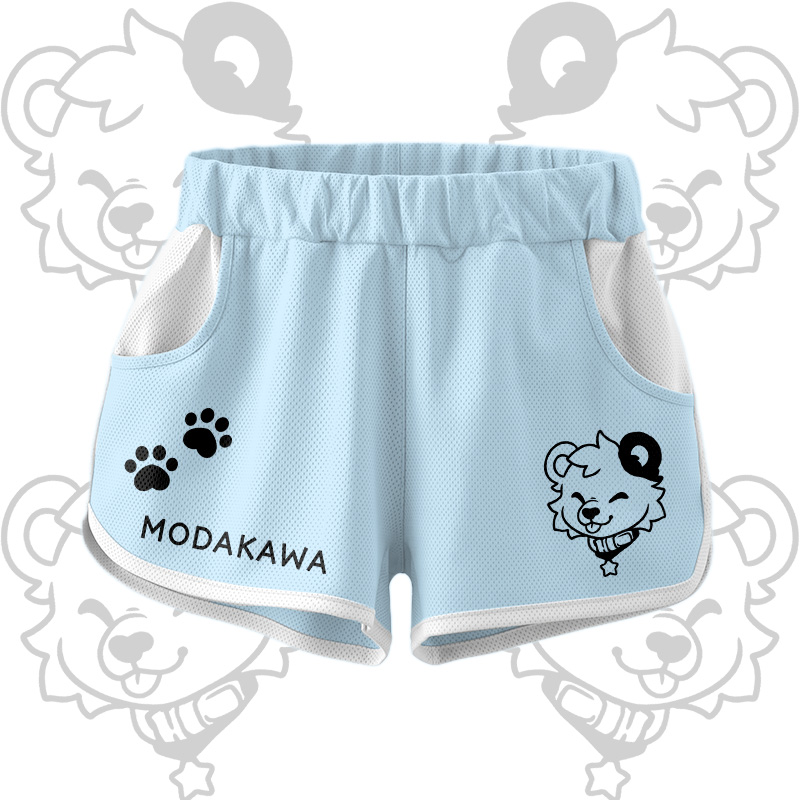 Bären-Grafik Crop Tank Sport Top Shorts Bikini Modakawa passendes Outfit - Blue Shorts - 5XL - image 11