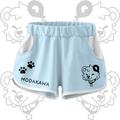Bären-Grafik Crop Tank Sport Top Shorts Bikini Modakawa passendes Outfit - Blue Shorts - 5XL - image 11