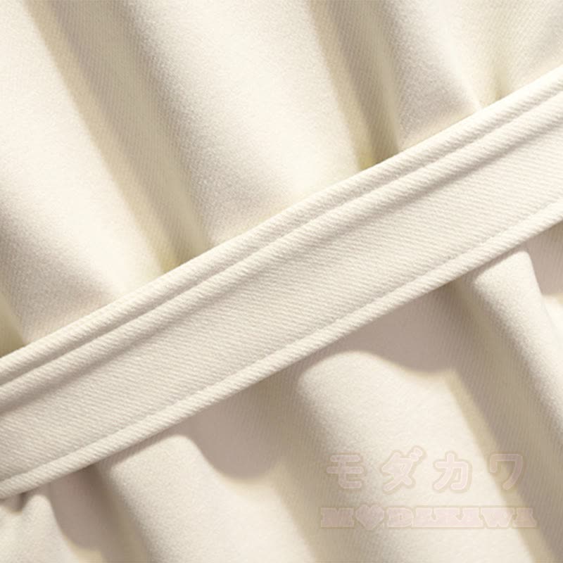 Gepolsterter Mantel mit Kragen und Gürtel - image 6