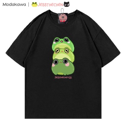 MODAKAWA X jessthechen Stacked Frog Grafik-T-Shirt - Black - 5XL - image 3