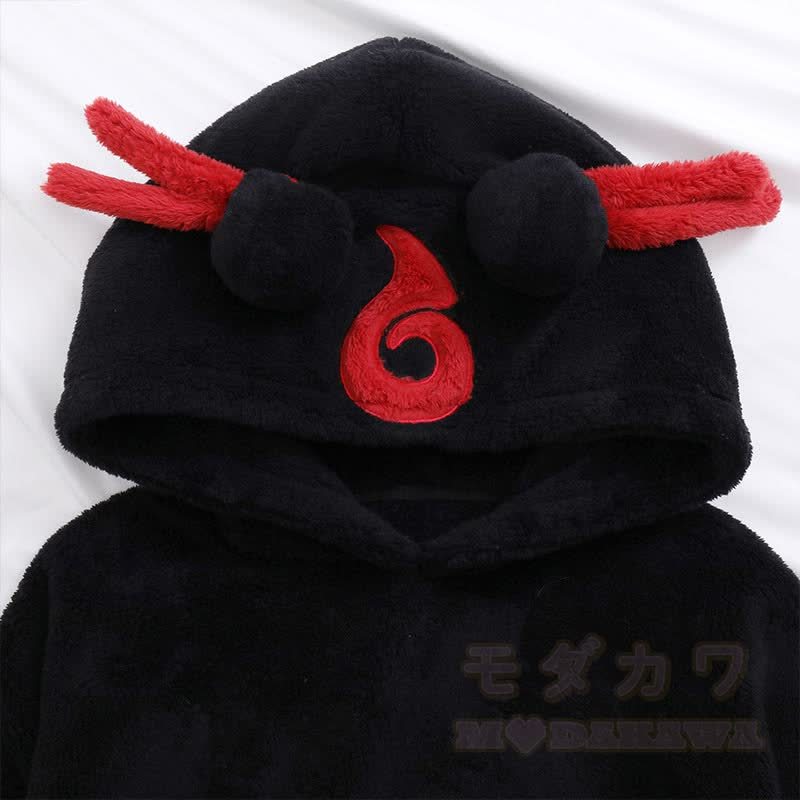 Flammwolken-Plüsch-Kapuzen-Einteiler-Pyjama - image 6