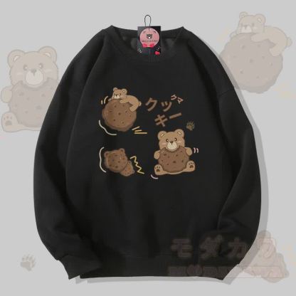 MODAKAWA Cookie Bear Graphic Unisex Sweatshirt - Schwarz - 5XL - image 3