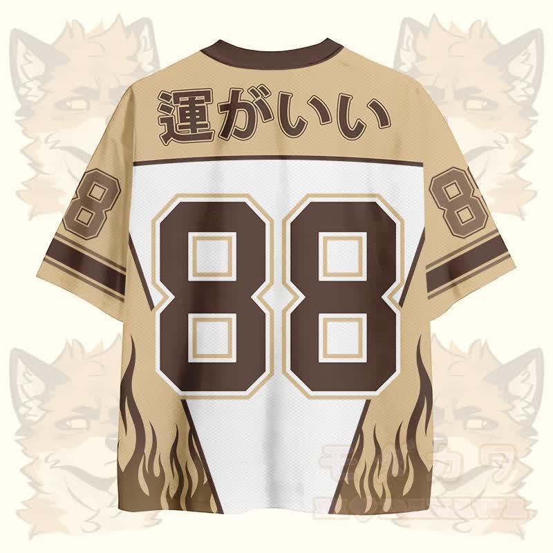 MODAKAWA X atka LUCK OUT Fox Number Graphic Vintage Mesh Jersey T-Shirt - image 3