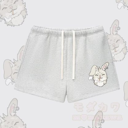 MODAKAWA Shorts mit Raucherhasen-Grafik und dickem Fleecefutter - Grau - L - image 6