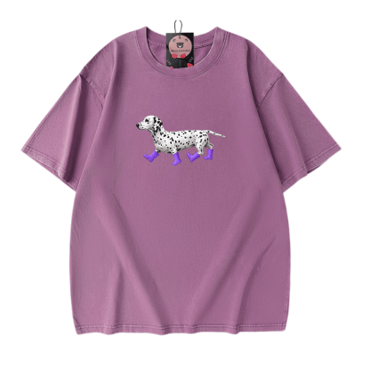 Dalmatiner-Grafik Modakawa Unisex Vintage Washed T-Shirt - Purple - 5XL - image 8