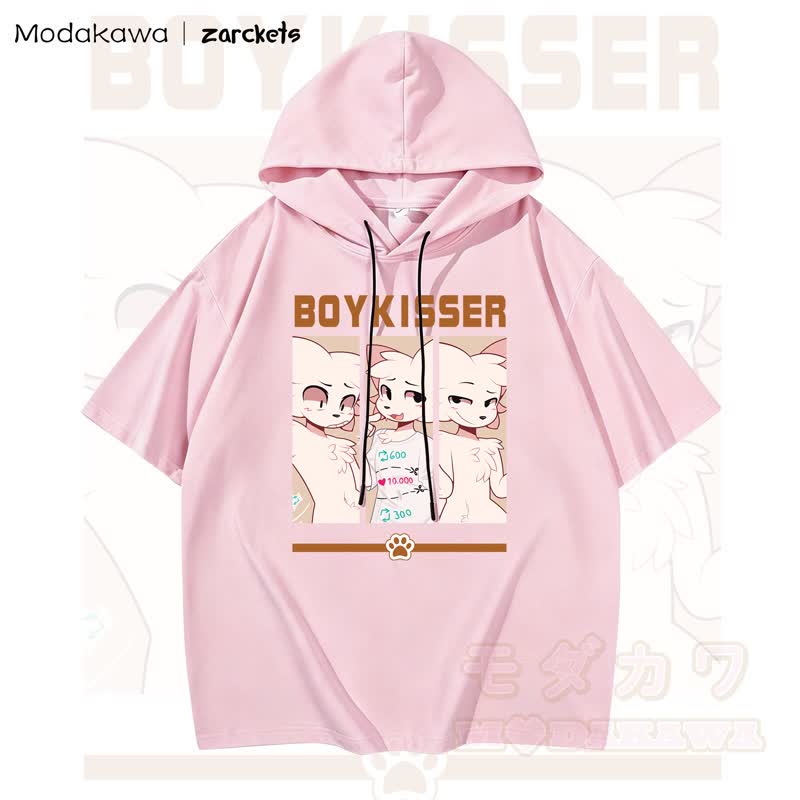 MODAKAWA X zarckets BOYKISSER Katzenprint Hoodie T-Shirt  - Rosa - 3XL - image 4