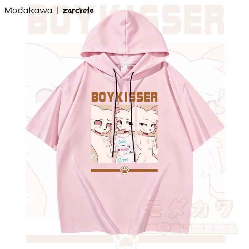 MODAKAWA X zarckets BOYKISSER Katzenprint Hoodie T-Shirt  - Rosa - 3XL - image 4