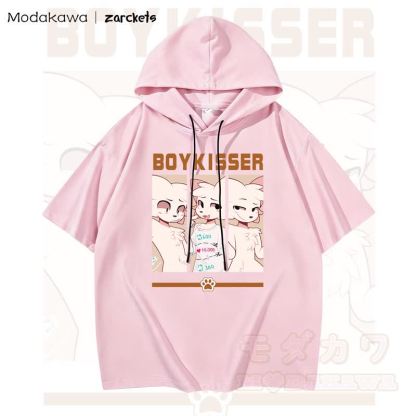 MODAKAWA X zarckets BOYKISSER Katzenprint Hoodie T-Shirt  - Rosa - 3XL - image 4