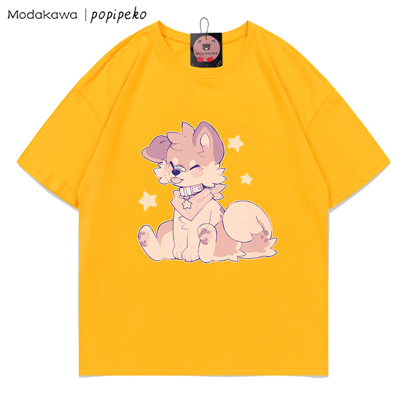 MODAKAWA X popipeko Welpenprint T-Shirt - Yellow - 5XL - image 7