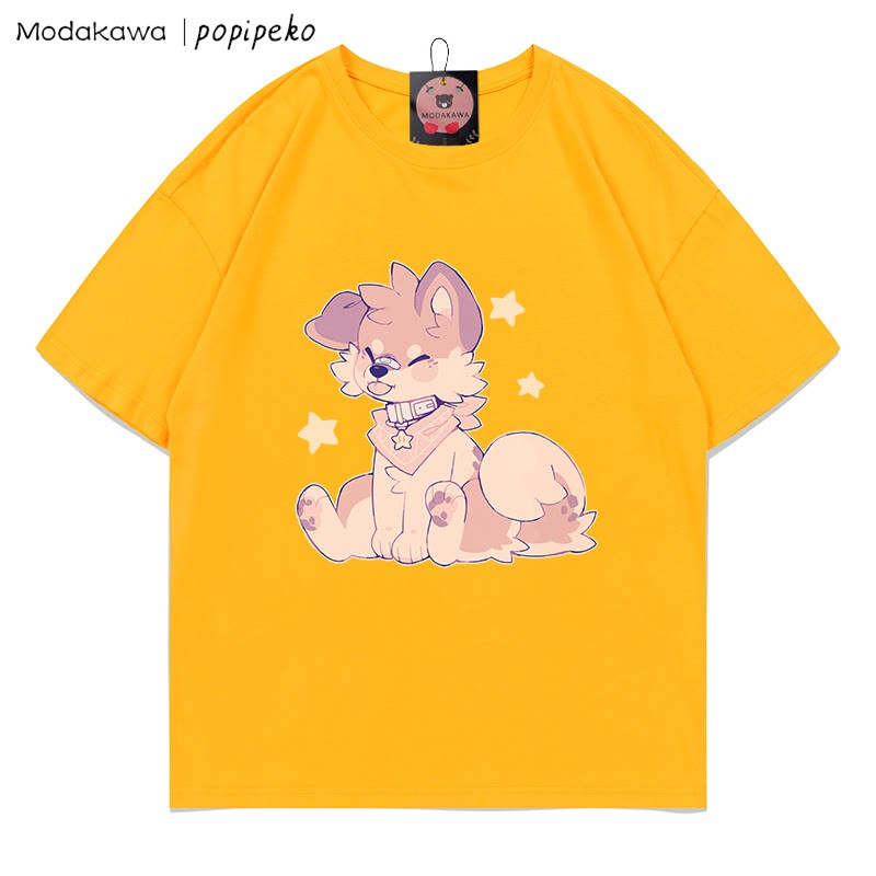 MODAKAWA X popipeko Welpenprint T-Shirt - Yellow - 5XL - image 7