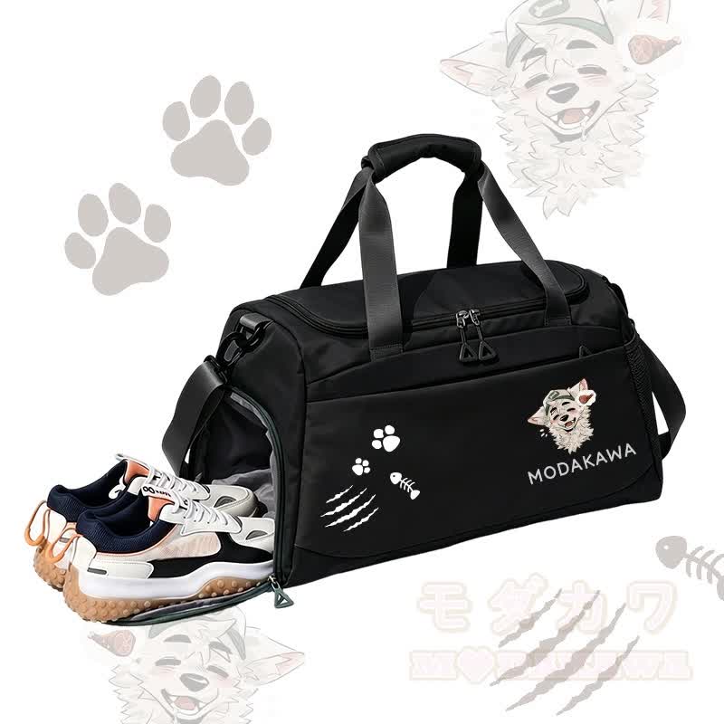 MODAKAWA X atka Fox Wants Meat Grafik Sporttasche mit großem Fassungsvermögen - Schwarz - 55 x 28 x 26 cm - image 6